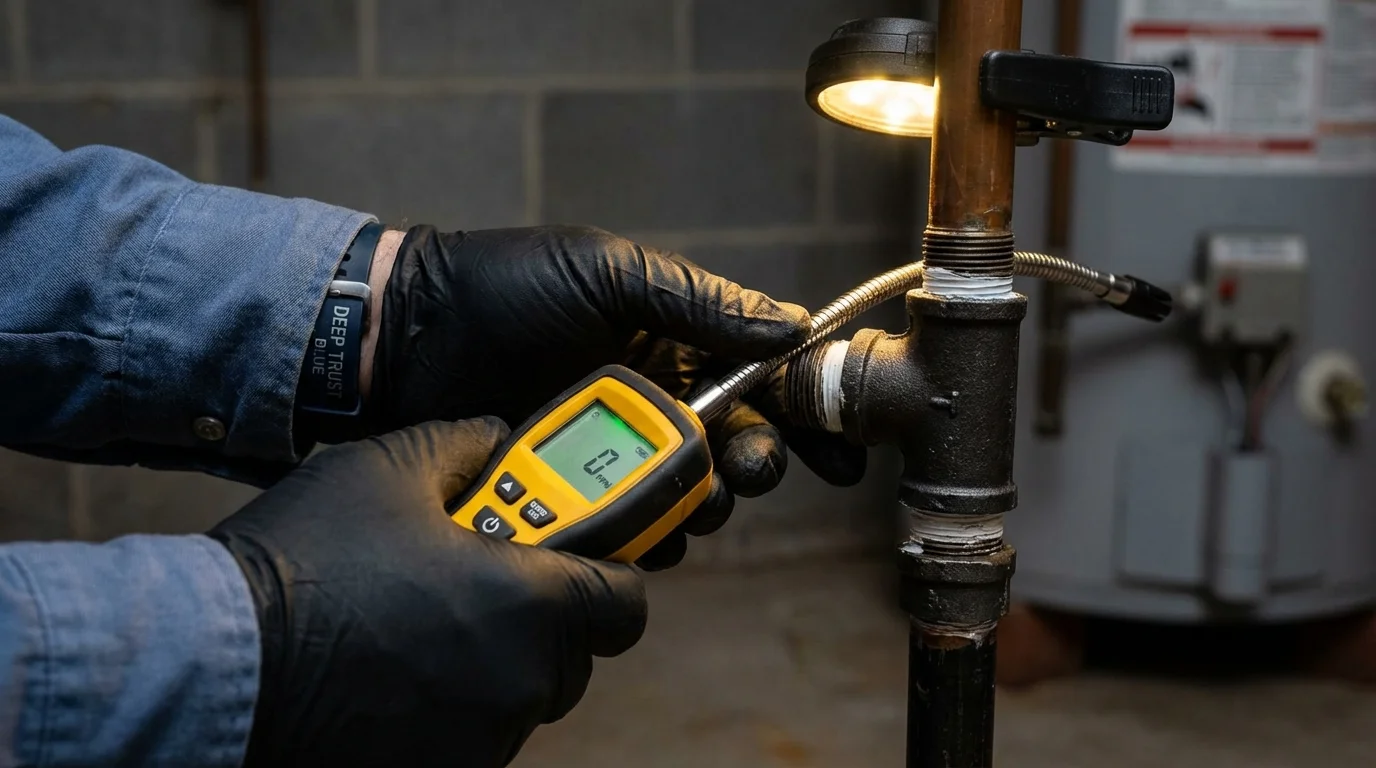 Gas leak detection with electronic sniffer by Johns Plumbing LLC in Lanai City